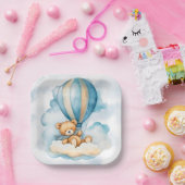 Niedliche Teddy Bär Hot Air Balloons Boy Baby Dusc Pappteller (Party)