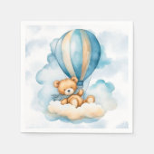 Niedliche Teddy Bär Hot Air Balloons Boy Baby Dusc Serviette (Vorderseite)