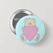 Niedliche Teddy Bär Liebe Herz Button (Vorne & Hinten)