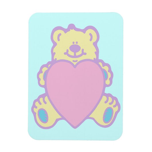 Niedliche Teddy Bär Liebe Herz Magnet (Vertikal)