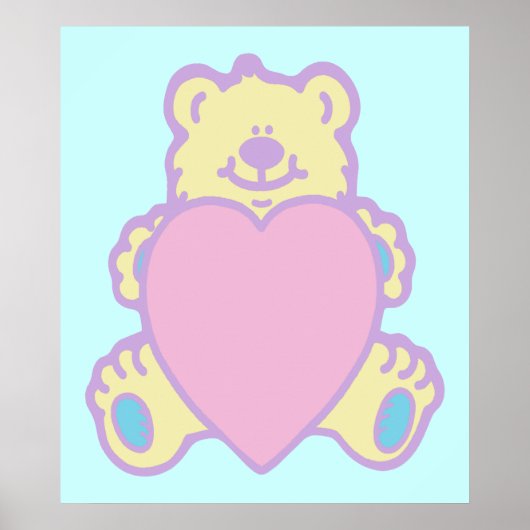 Niedliche Teddy Bär Liebe Herz Poster (Vorne)