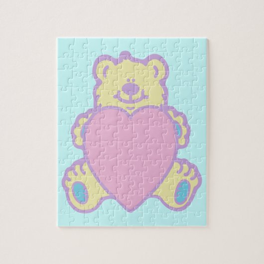 Niedliche Teddy Bär Liebe Herz Puzzle (Vertikal)