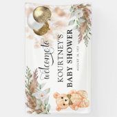 Niedliche Teddy Bär Neutral Baby Dusche Willkommen Banner (Vertikal)