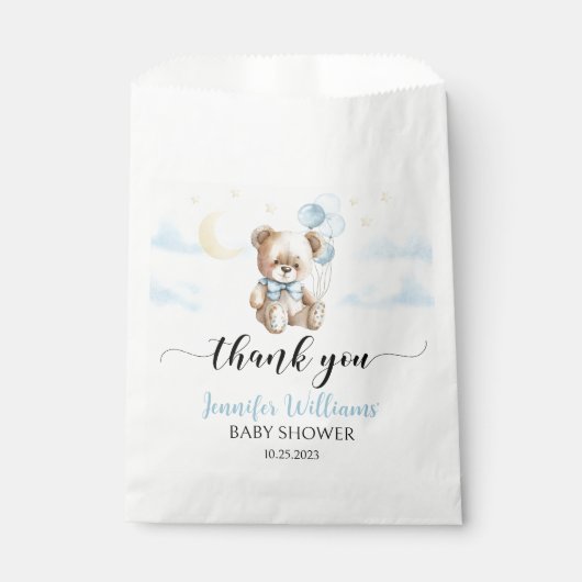 Niedliche Teddy Bären Ballon Babydusche Danke Geschenktütchen (Vorderseite)
