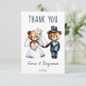 Niedliche Teddy Bären Brautpaare Hochzeit danke (Stehend Vorderseite)