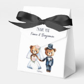 Niedliche Teddy Bären Brautpaare Hochzeit danke Geschenkschachtel (Vorderseite)