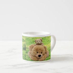 Niedliche Teddy-Bären in einer Wiese Espressotasse
