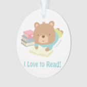 Niedliche Teddy-Bären-Lieben zum Lesen der Kinderz Ornament (Vorderseite)