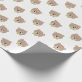 NIEDLICHE TEDDY-BÄREN MIT GRÜNEN BOWTIES GESCHENKPAPIER (Ecke)