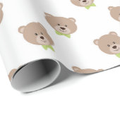 NIEDLICHE TEDDY-BÄREN MIT GRÜNEN BOWTIES GESCHENKPAPIER (Rolleneckpunkt)
