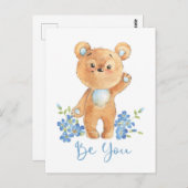 Niedliche Teddy Bären-Motivationskarte Sei Du Postkarte (Vorne/Hinten)