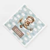 Niedliche Teddy Bären Pilot Napkins Baby Boy Celeb Serviette (Ecke)