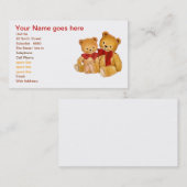 Niedliche Teddy-Bären Visitenkarte (Vorne/Hinten)