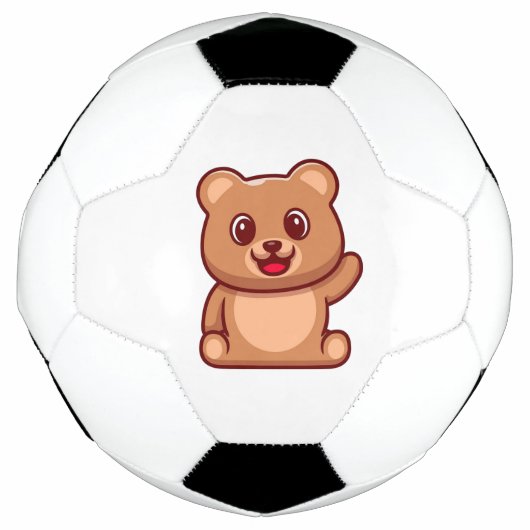 Niedliche Teddy Bären-Wave-Hand Fußball (Vorderseite)