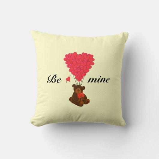 Niedliche Teddy Bärenvalentin Liebe Herz Kissen (Vorderseite)