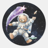 Niedliche Teddy Bear Astronaut Galaxy Stickers (Vorderseite)