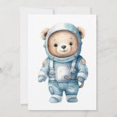 Niedliche Teddy Bear Astronaut Geburtstagspartei Einladung (Rückseite)