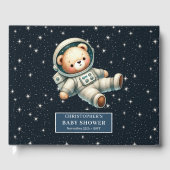 Niedliche Teddy Bear Astronautin Kinderdusche Gästebuch (Vorderseite)
