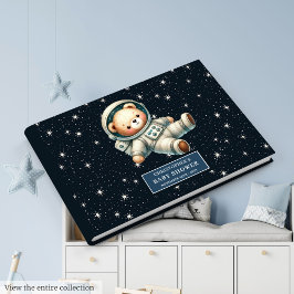 Niedliche Teddy Bear Astronautin Kinderdusche Gästebuch