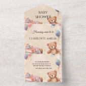 Niedliche Teddy Bear Baby Dusche All In One Einladung (Innen)