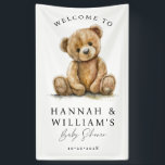 Niedliche Teddy Bear Baby Dusche Begrüßungszeichen Banner<br><div class="desc">Niedliche,  skurrile Aquarell kleine Teddy Bären Babydusche Begrüßungsschild in einem modernen Aquarell minimalistisch. Einfach und skurril. Die vollständige Auflistung der Babyduschprodukte für dieses Design finden Sie unter: https://www.zazzle.com/collections/119262390990703012</div>