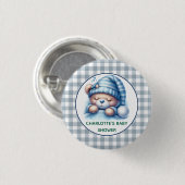 Niedliche Teddy Bear Baby Dusche Button (Vorne & Hinten)