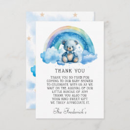 Niedliche Teddy Bear Baby Dusche Danke Karte