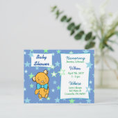 Niedliche Teddy Bear Baby Dusche Einladung (Stehend Vorderseite)