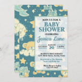 Niedliche Teddy Bear Baby Dusche Einladung (Vorne/Hinten)