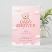 Niedliche Teddy Bear Baby Dusche Einladung (Stehend Vorderseite)