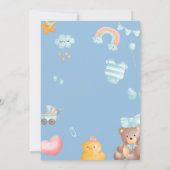 Niedliche Teddy Bear Baby Dusche Einladung (Rückseite)