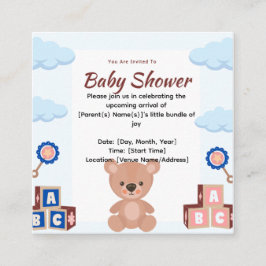 Niedliche Teddy Bear Baby Dusche Einladung