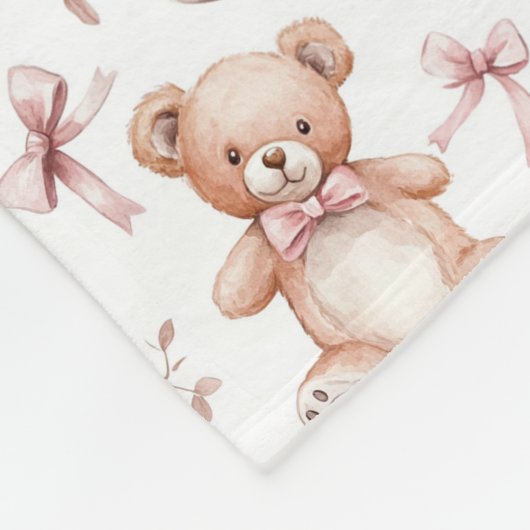 Niedliche Teddy Bear & Baby Dusche Fleecedecke (Ecke)