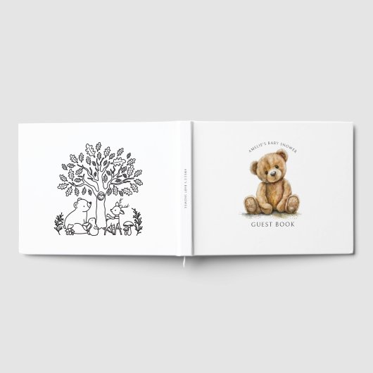 Niedliche Teddy Bear Baby Dusche Gästebuch (Voll)