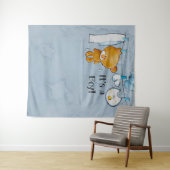 Niedliche Teddy Bear Baby Dusche Hintergrund Wandteppich (Beispiel (Horizontal))