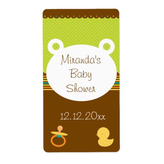 Niedliche Teddy Bear Baby Dusche Labels (Vorne)
