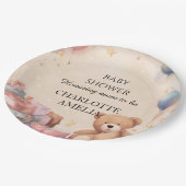 Niedliche Teddy Bear Baby Dusche Pappteller (Schrägansicht)