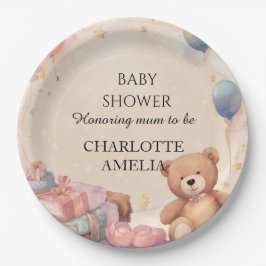Niedliche Teddy Bear Baby Dusche Pappteller