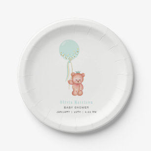Niedliche Teddy Bear Baby Dusche Pappteller