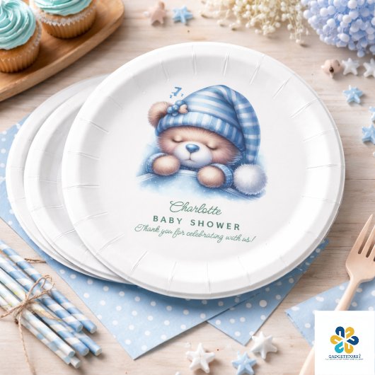 Niedliche Teddy Bear Baby Dusche Pappteller