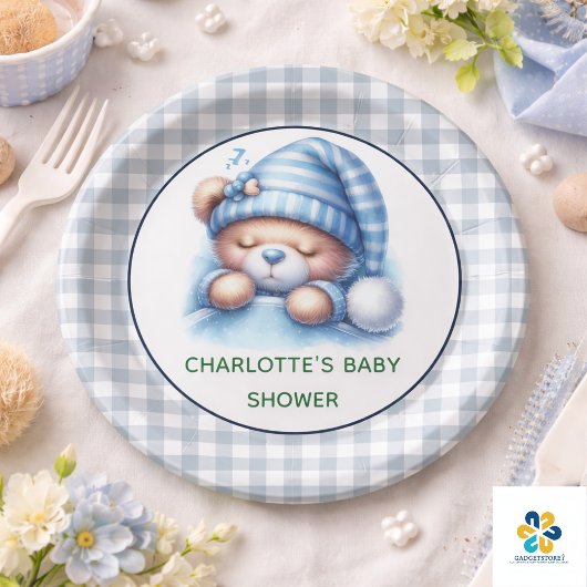 Niedliche Teddy Bear Baby Dusche Pappteller