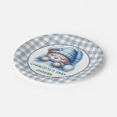Niedliche Teddy Bear Baby Dusche Pappteller (Schrägansicht)