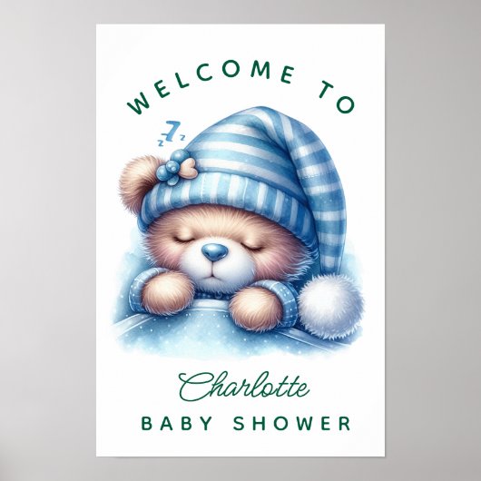 Niedliche Teddy Bear Baby Dusche Poster (Vorne)