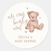 Niedliche Teddy Bear Baby Dusche Runder Aufkleber (Vorderseite)
