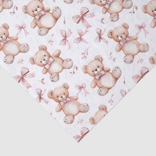Niedliche Teddy Bear & Baby Dusche Seidenpapier (Detail)