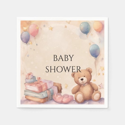 Niedliche Teddy Bear Baby Dusche Serviette (Vorderseite)