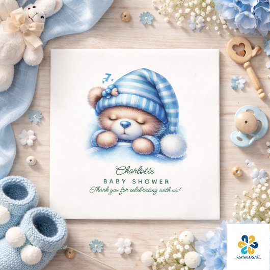 Niedliche Teddy Bear Baby Dusche Serviette