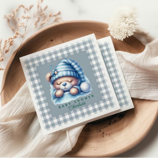 Niedliche Teddy Bear Baby Dusche Serviette