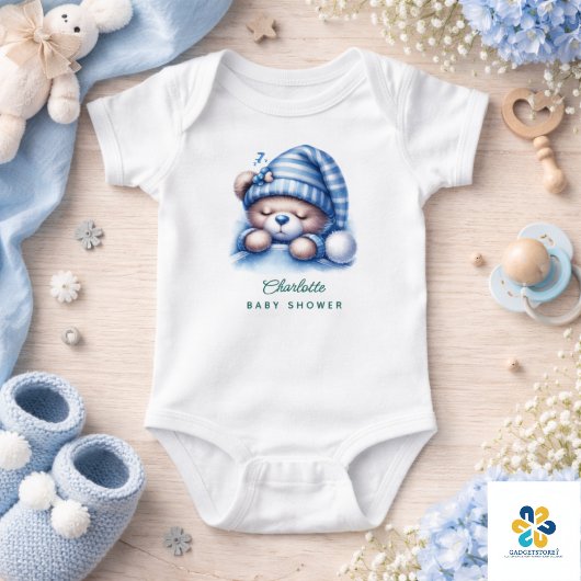 Niedliche Teddy Bear Baby Dusche Strampler