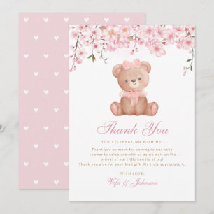 Niedliche Teddy Bear Baby Dusche Vielen Dank Einladung